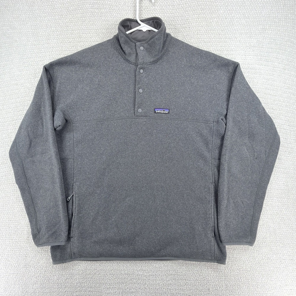 Patagonia Better Sweater Marsupial Snap-T Pullover Mens Large Gray 26000 Fleece